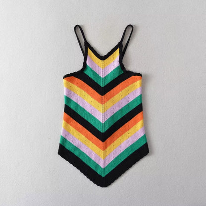 European And American Hot Girl Retro Rainbow Color Hanging Shoulder Small Sling