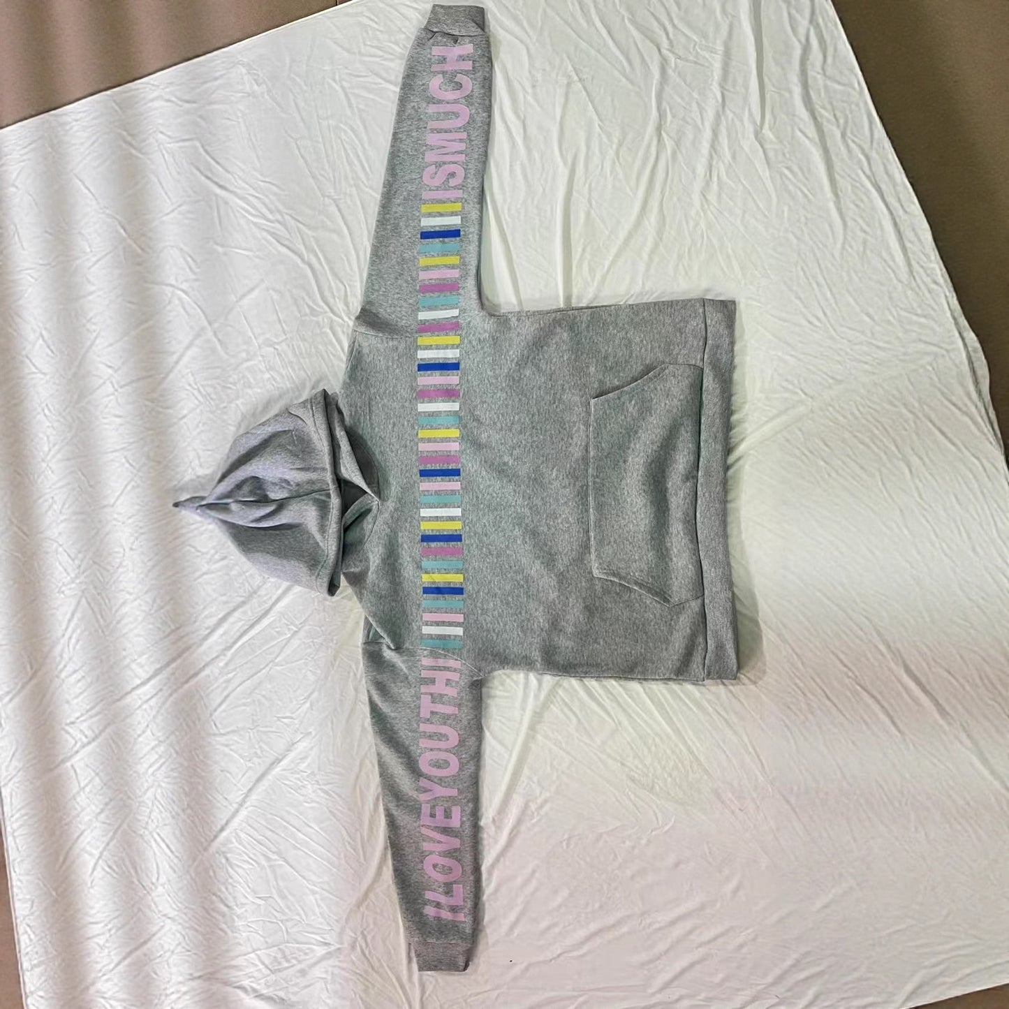 Rainbow Bar Printed Hoodie Retro Long-sleeved Sweater