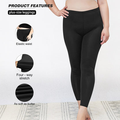 Nine Points High Elastic Solid Color Spring And Autumn Leggings Plus Size