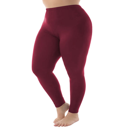 Nine Points High Elastic Solid Color Spring And Autumn Leggings Plus Size