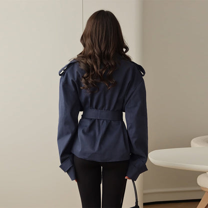 Women's Fashion Waist-controlled Long-sleeved Coat