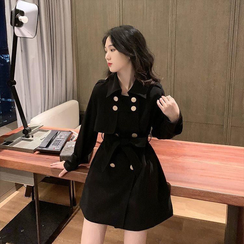 Mid-length Waist Trimming Trench Coat Women