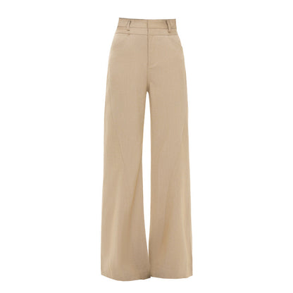 Draping Effect Leisure Horn Mopping Suit Pants