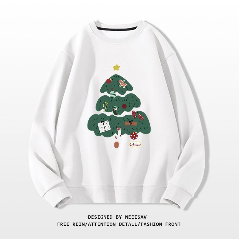 Christmas Tree Design Round-neck Pullover Leisure