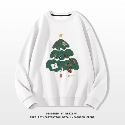 Christmas Tree Design Round-neck Pullover Leisure