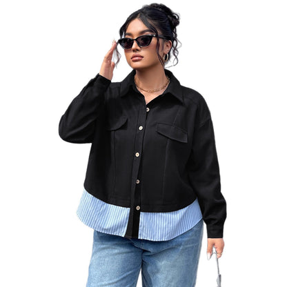 Patchwork Stripes Design Sense Fashionable Jacket