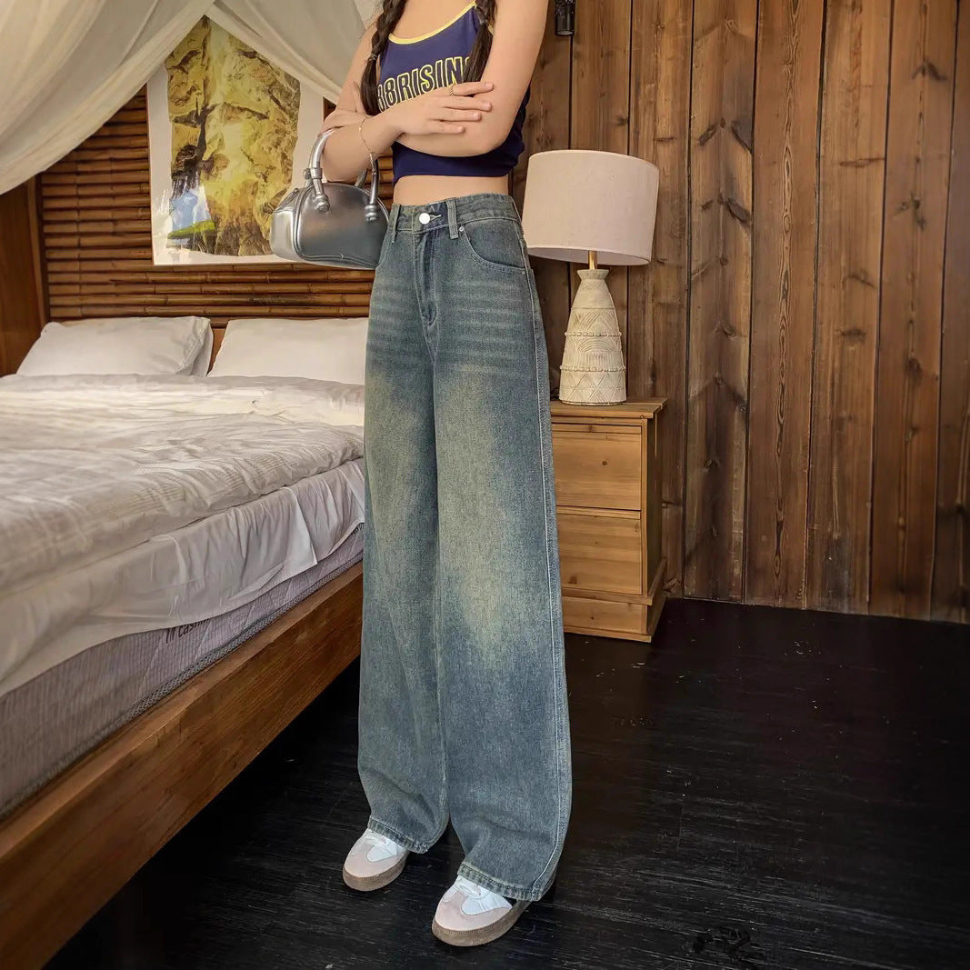 American Retro Loose Slimming And Straight New Mop