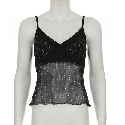 New Dot Sexy Backless Gauzy Strap Hot Girl See-through Women