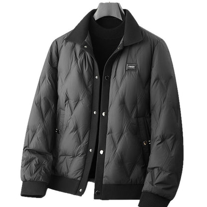 High-grade Knitted Lapel Lightweight Down Coat Men