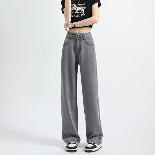 Women's Lyocell Denim Wide-leg Pants Summer Thin