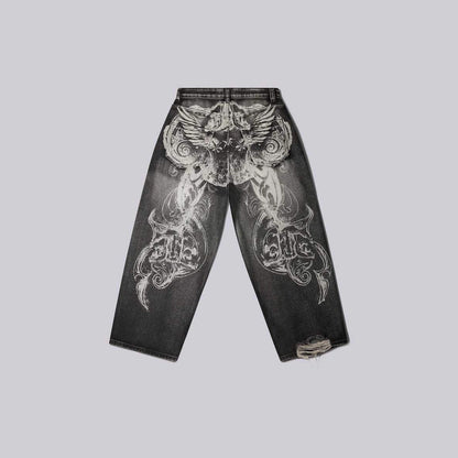 Women's Retro Loose European And American New Washed Denim Jeans