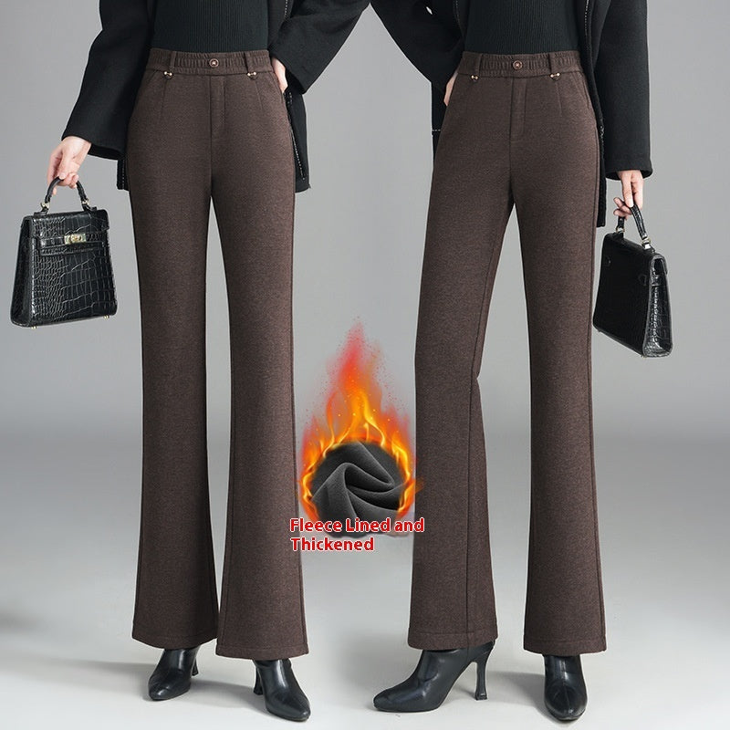 Women's Fashionable Stylish Casual Fleece-lined Slim Flare Pants