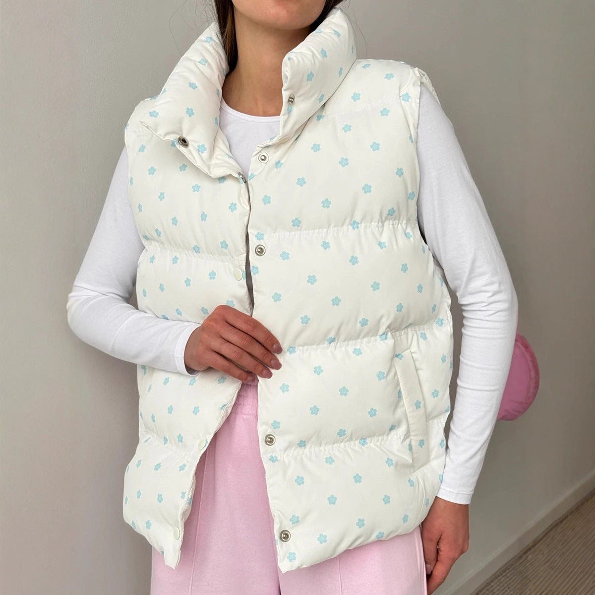 Printed Cotton-padded Jacket Waistcoat European And American Women