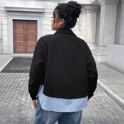 Patchwork Stripes Design Sense Fashionable Jacket