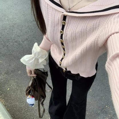 Off-shoulder Sweater Cardigan Cute Youth-looking