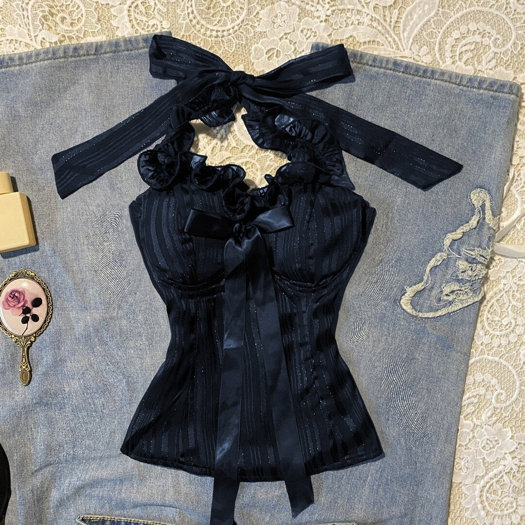 Pure Desire Bow Bandage Halter Top