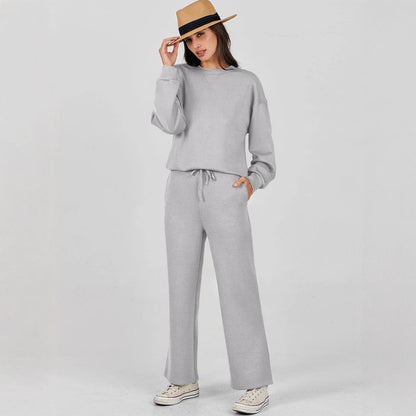 Fashion Casual Long Sleeve Sweater Suit