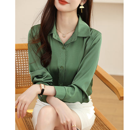 Non-ironing Anti-wrinkle Satin Shirt For Women