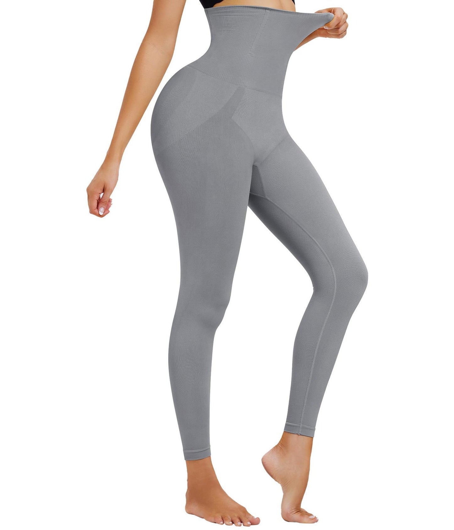 High Waist Cropped Pants High Elasticity Waist Slimming And Belly Contracting