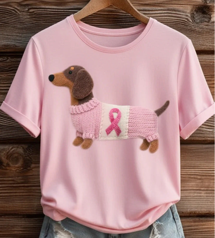 Loose Casual Animal Women's Tops Digital Printed T-shirt