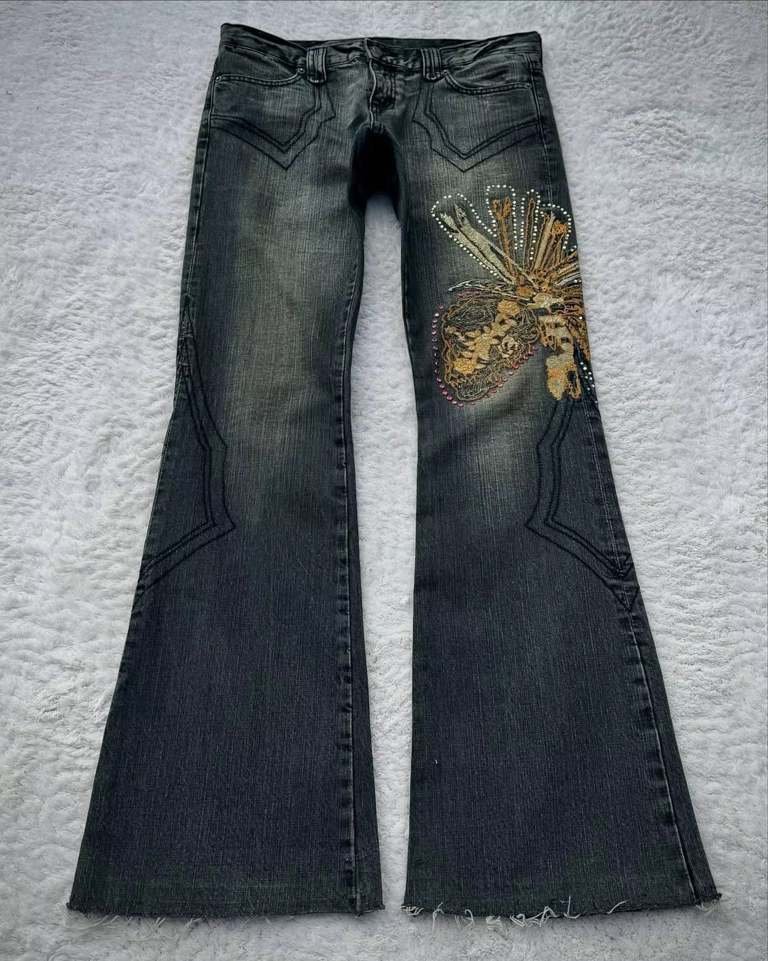 Embroidered Jeans Men's And Women's Trousers