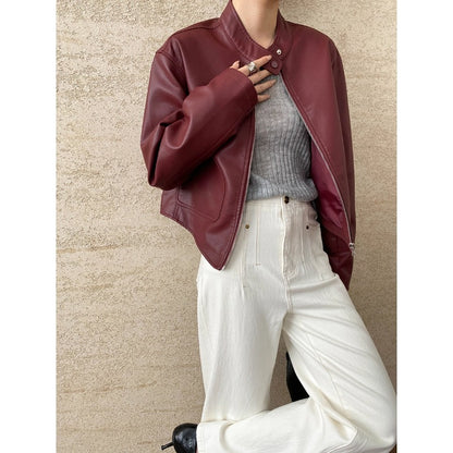 Locomotive Style Stand Collar Temperament Wild Jacket