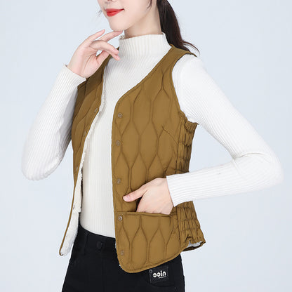 Vest Women's Short Bottoming Autumn And Winter Plus Velvet Thickened