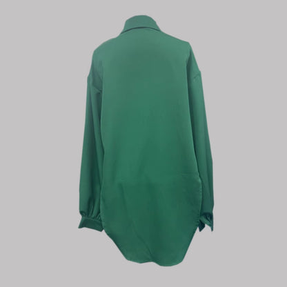 Elegant Fashion Temperament Leisure Long-sleeved Green Jumpsuit