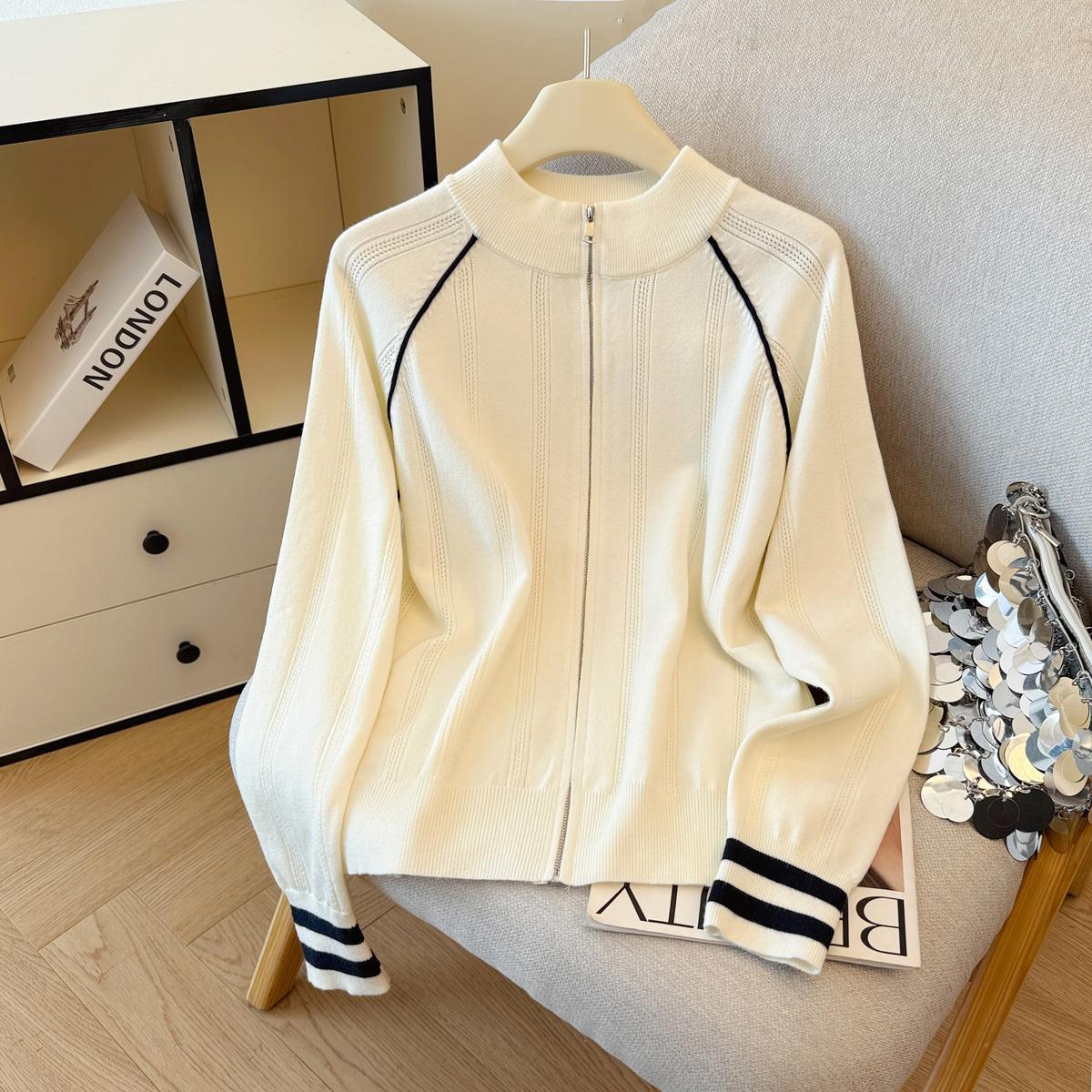 Design Sense Fashion Zipper Cardigan Outerwear