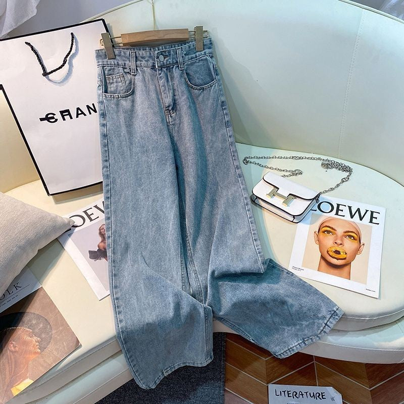 All-match High Waist Loose Outer Wear Trousers Straight Drooping Mop Pants