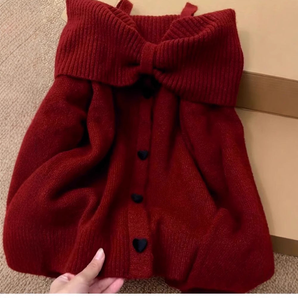 Idle Style High-grade Off-the-shoulder Knitted Top