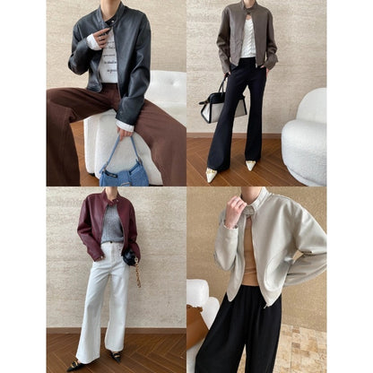 Locomotive Style Stand Collar Temperament Wild Jacket