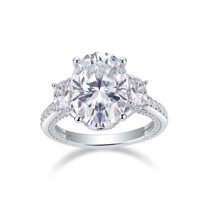 Crown Of Radiance Moissanite Ring – S925 Silver & Platinum