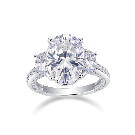 Crown Of Radiance Moissanite Ring – S925 Silver & Platinum