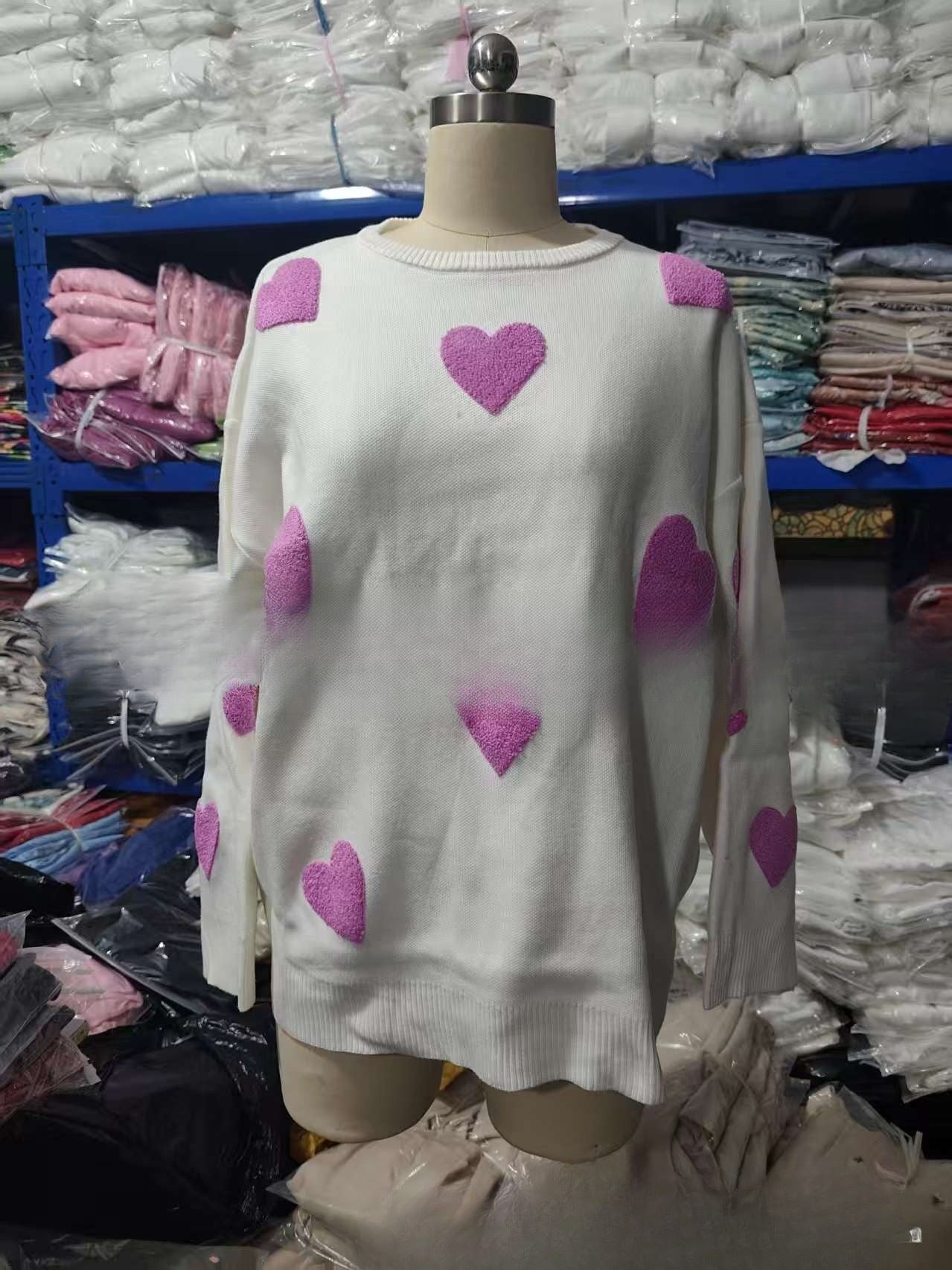 Fashion Women's Wear Love Long Sleeve Knitted Sweater