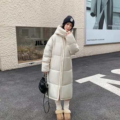 Women's Long Loose Thickening Keep Warm Hooded Cotton-padded Coat
