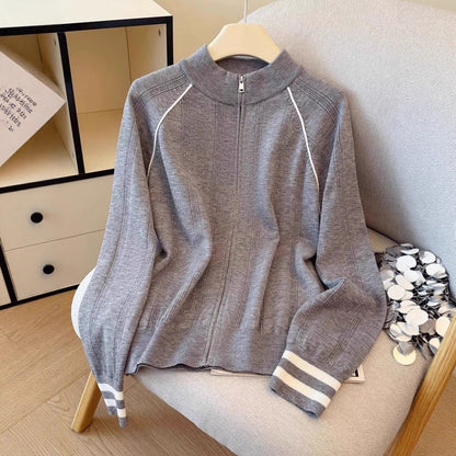 Design Sense Fashion Zipper Cardigan Outerwear