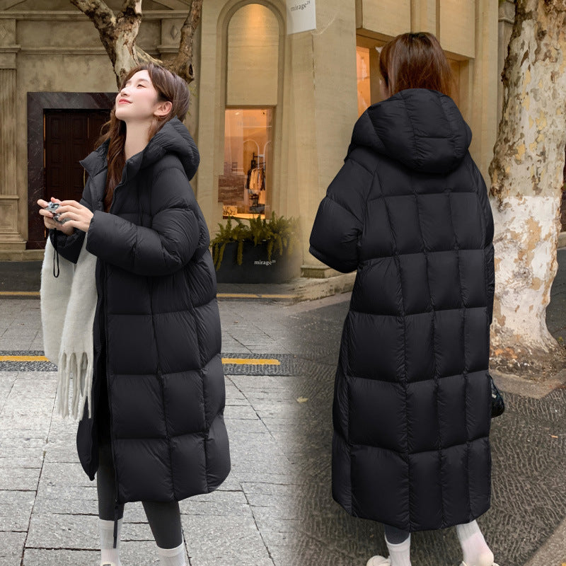 Overknee Mid-length Loose Hooded Women's Coat