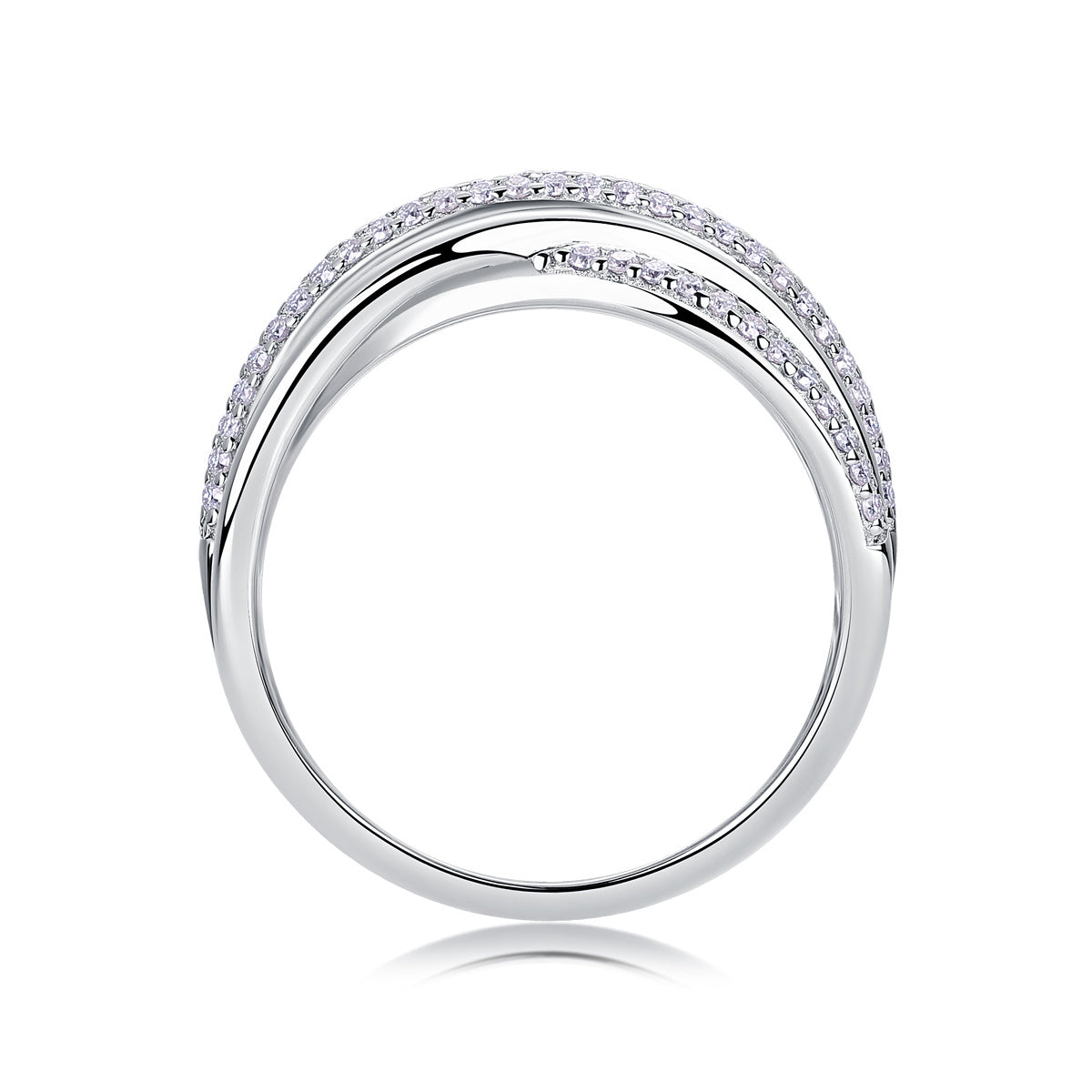 Brilliant Interweaving Moissanite Ring – S925 Silver & Platinum