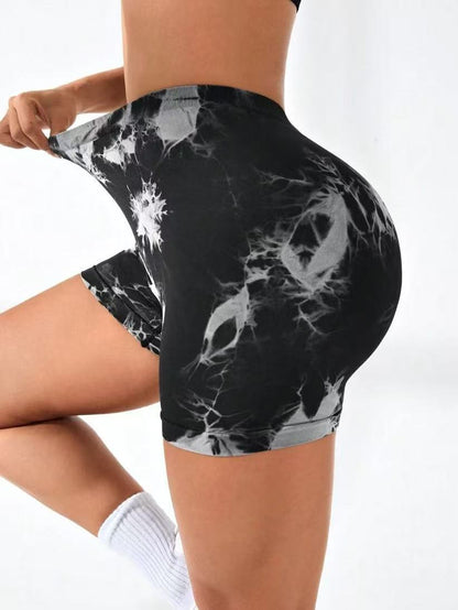 4 PACK Women Workout Shorts Tie Dye Womens Gym Scrunch Butt Lifting Workout Shorts
