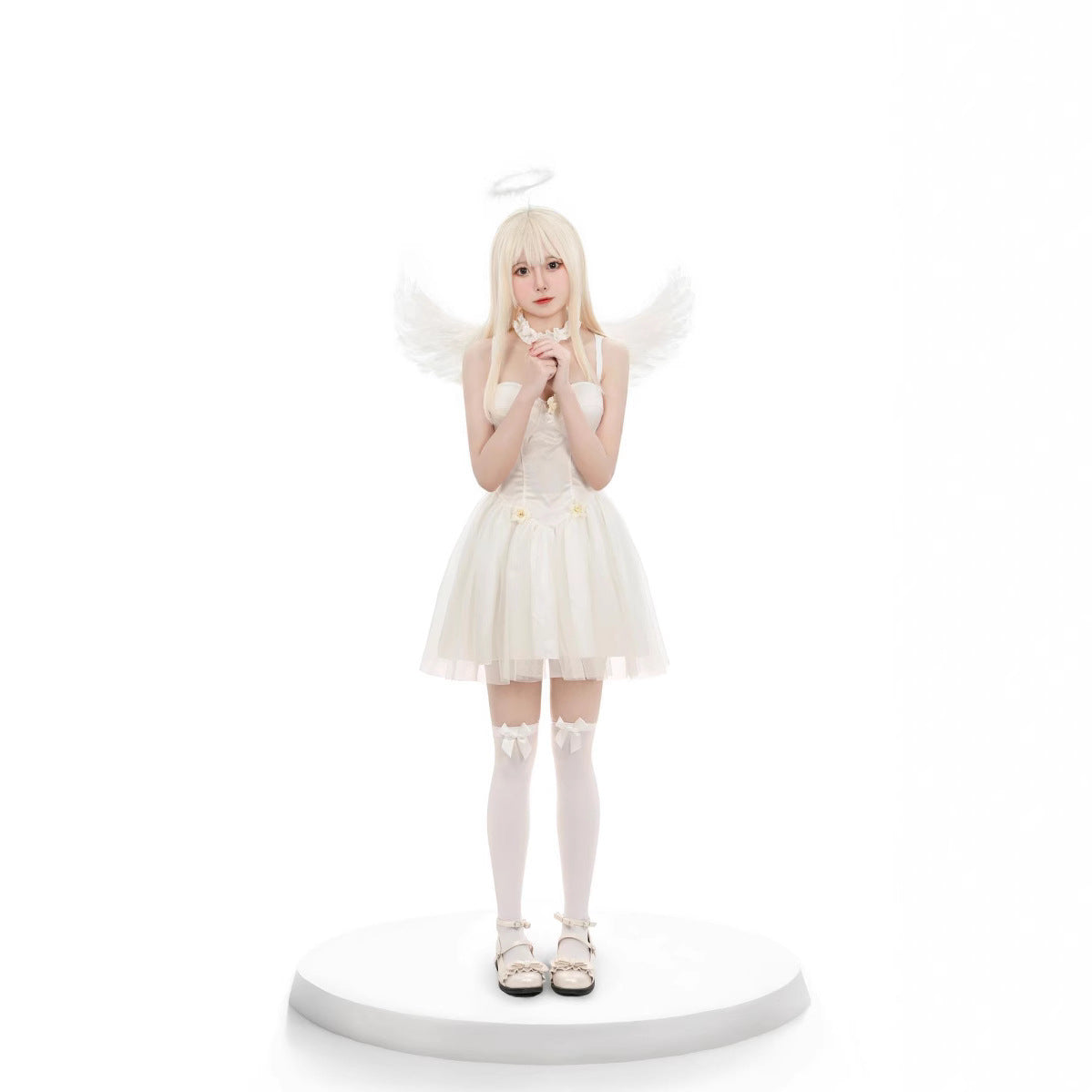 Halloween Black and White Angel Devil Costume Dark Dress Set