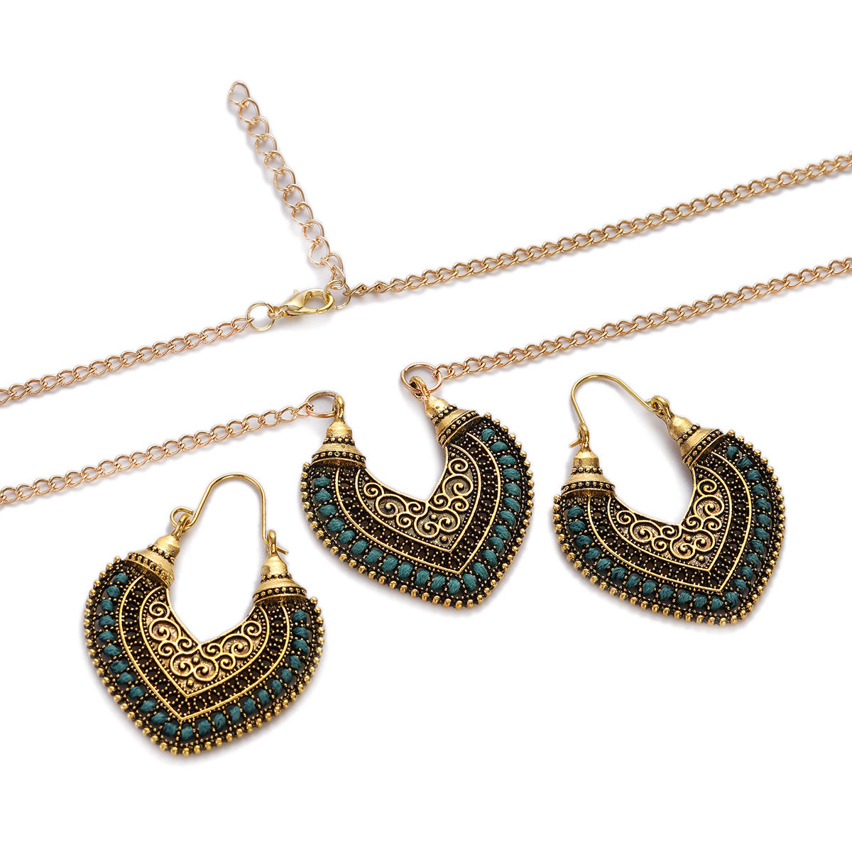 Colored Rope Jewelry Set – Earrings & Necklace