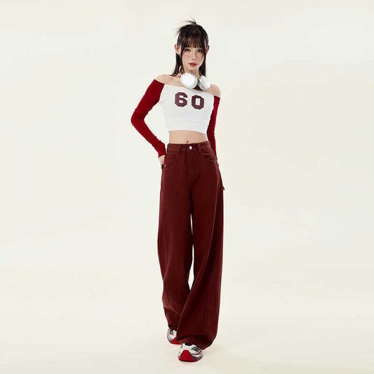This Year's Popular Hot-selling Product Pants Retro Straight Wide-leg Pants