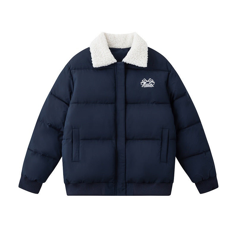 Loose And Warm Thickened Lamb Fur Collar Cotton-padded Clothes