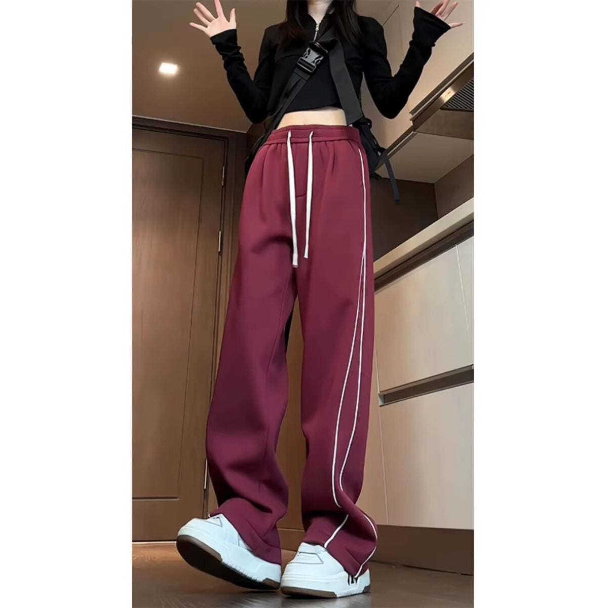 Korean Fashion All-matching Draping Wide-leg Draggle-tail Trousers