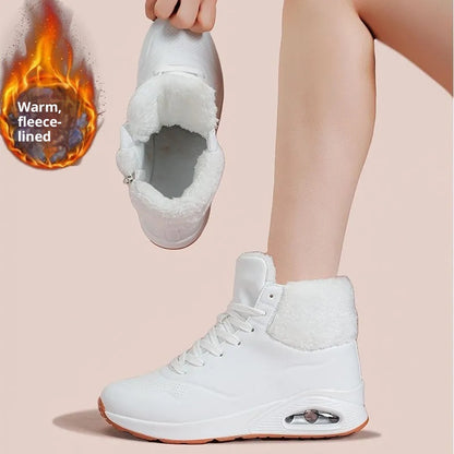 Warm Fleece-lined Women's Thick-soled Air-cushion Anti-slip Snow Boots