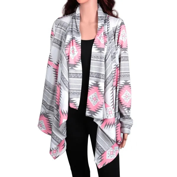 Women Open Front Cardigan Long Sleeve Shawl Neck Breathable Cardigan Well