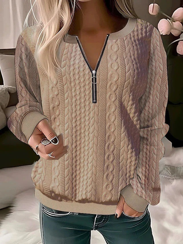 European And American Zipper Sweater Women's Coat Cardigan