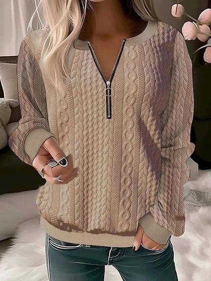 European And American Zipper Sweater Women's Coat Cardigan