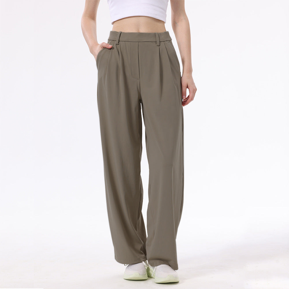 High Waist Drooping Loose Sports Straight Pants Commute Leisure Suit Pants